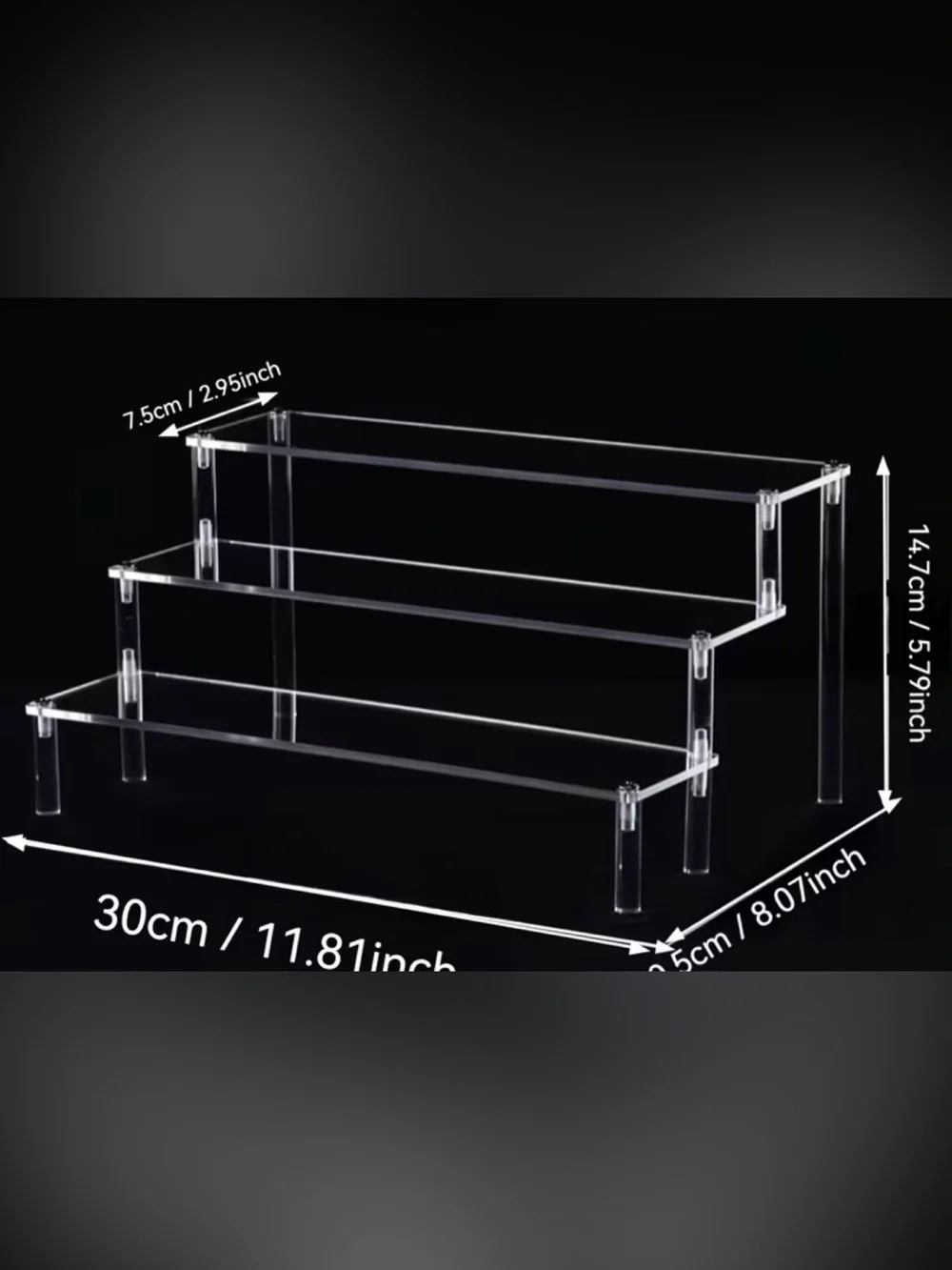 Clear Acrylic 3-Tier Shelf Organizer - Home Storage & Organization